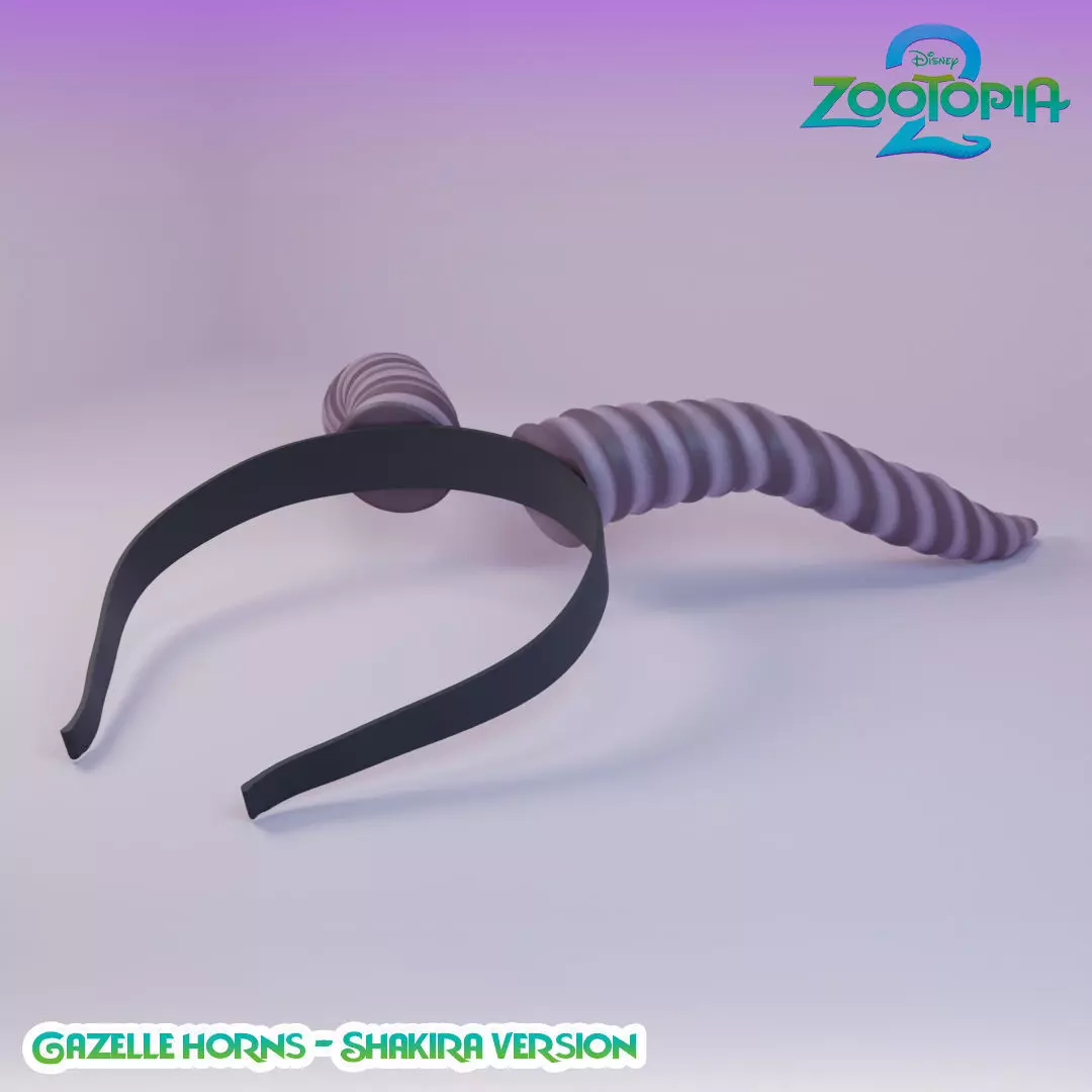 Gazzelle Horn Headband - Shakira - Zootopia - Halloween Costume 3D print model_3