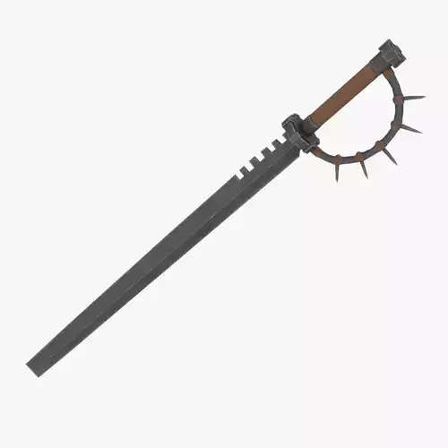 Sword with a spiked handle Low-poly 3D model
