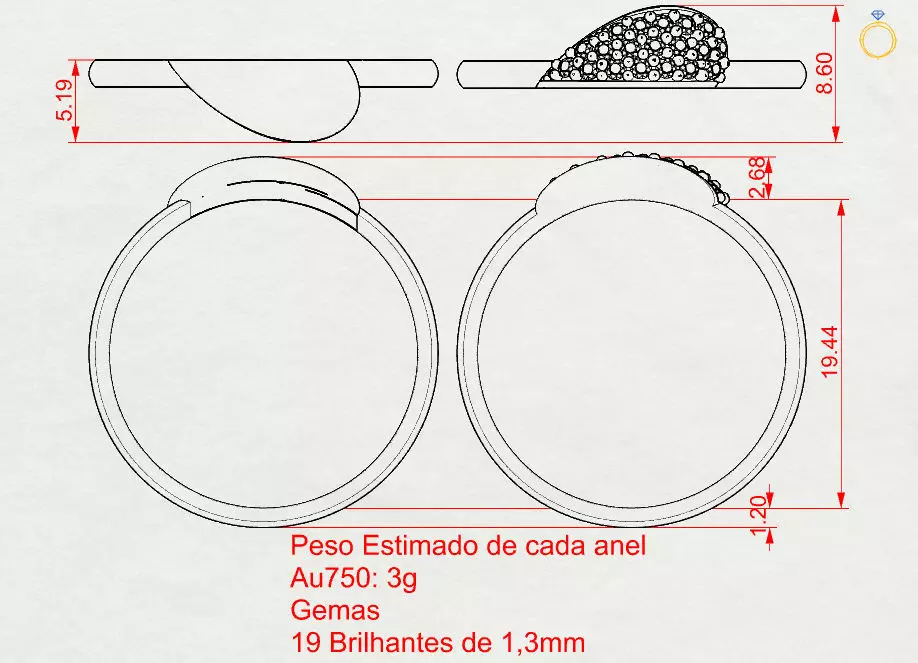 Double heart ring 3D print model_4