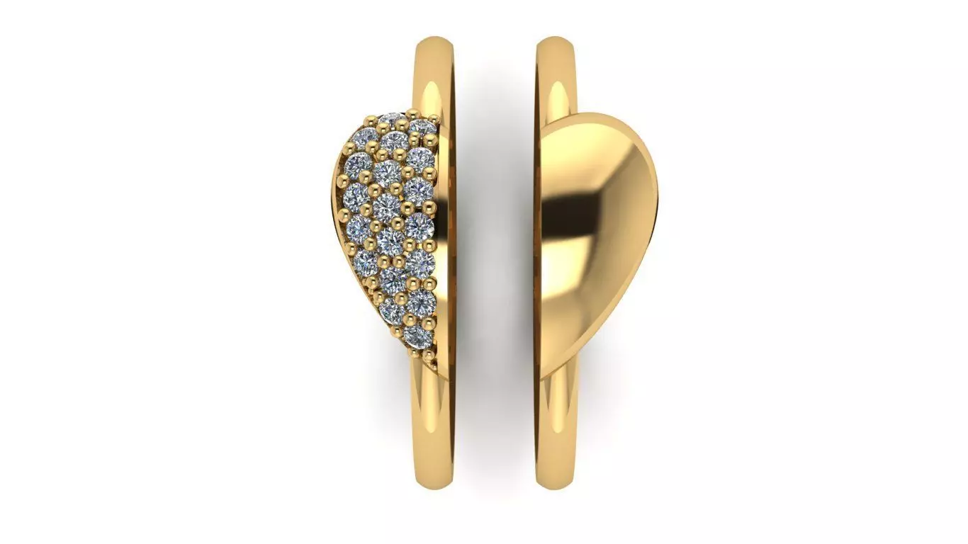 Double heart ring 3D print model_1