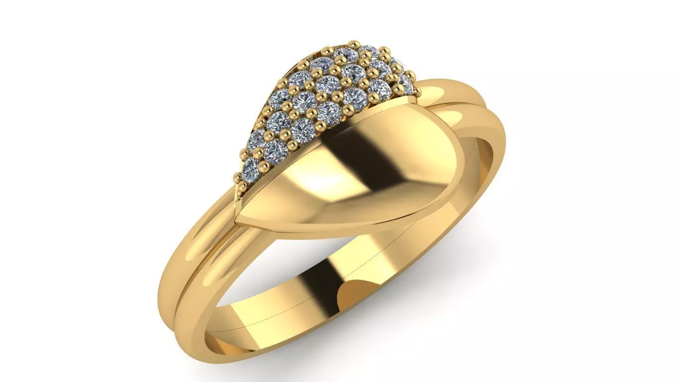 Double heart ring 3D print model_2