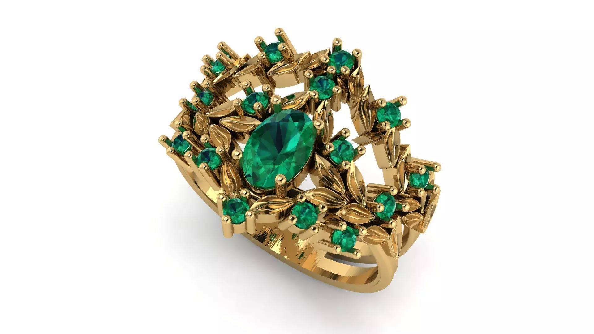 Leaf branch ring 3D print model