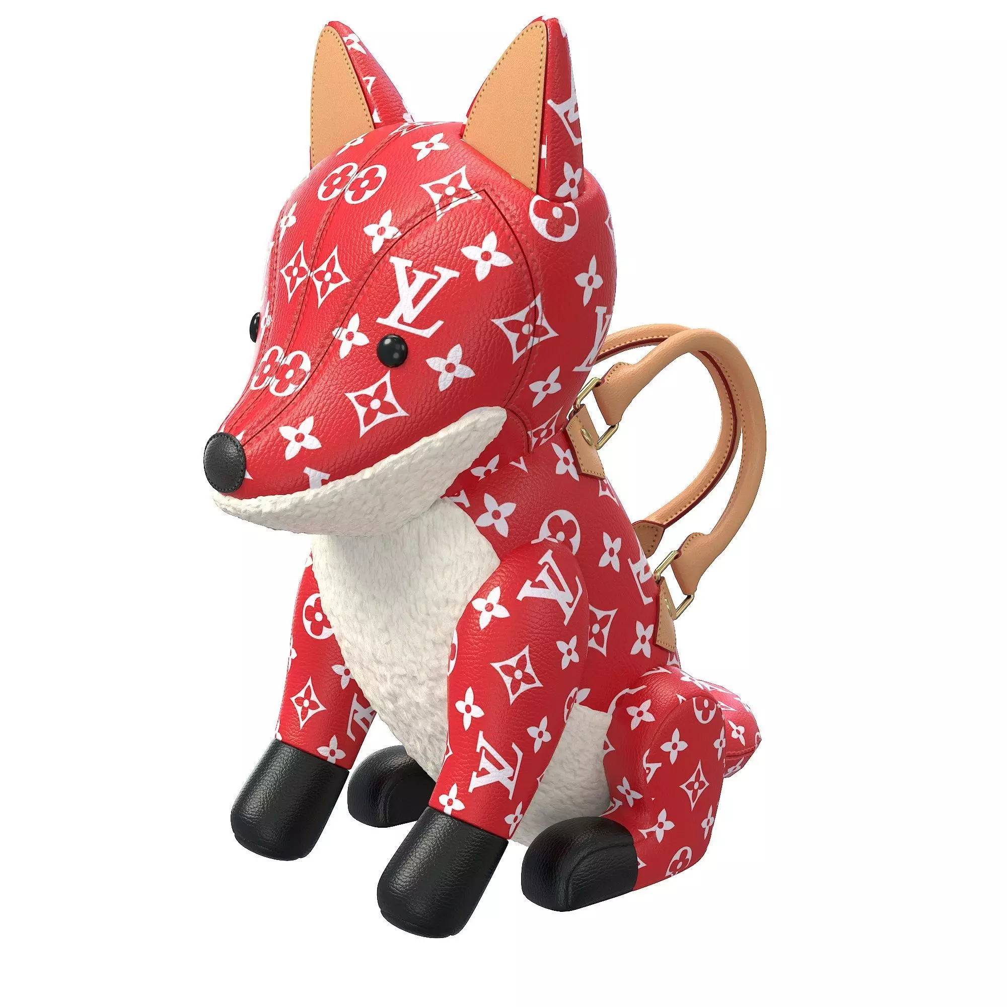 Louis Vuitton Fox Bag Low-poly 3D model_4