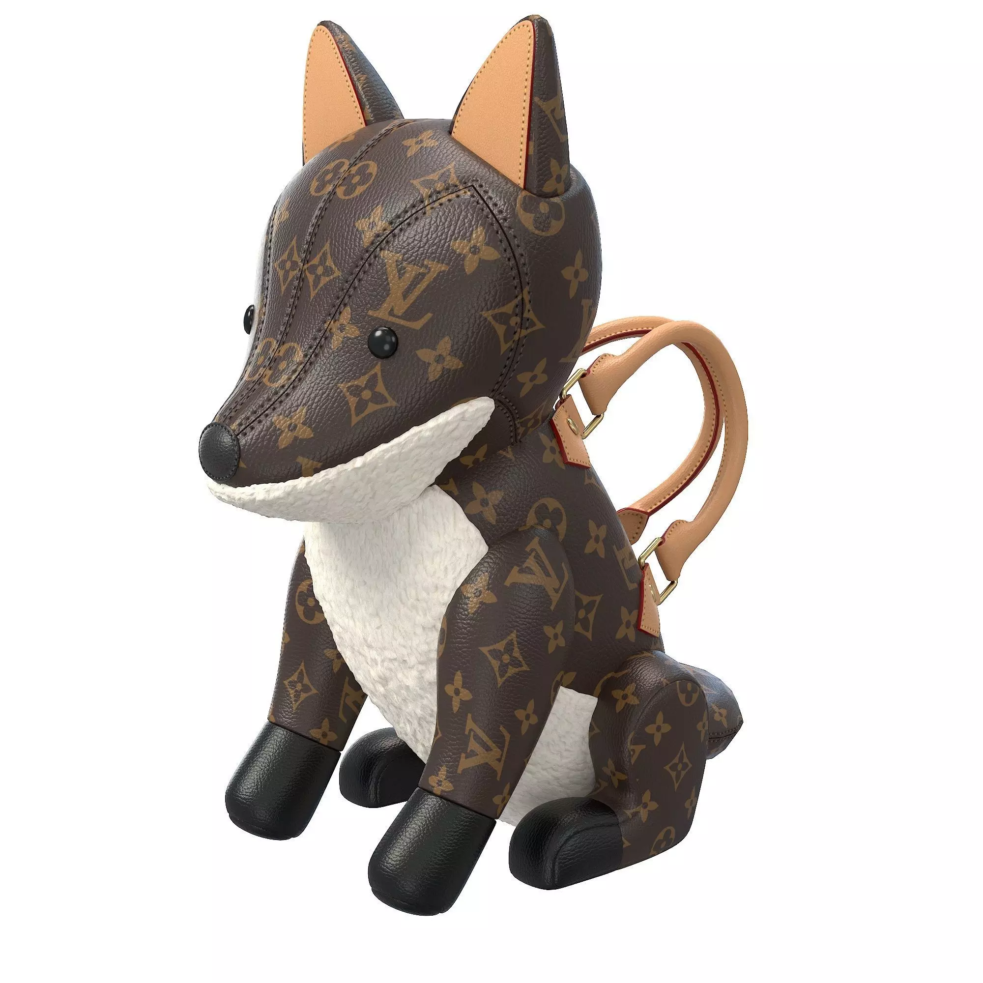 Louis Vuitton Fox Bag Low-poly 3D model_3