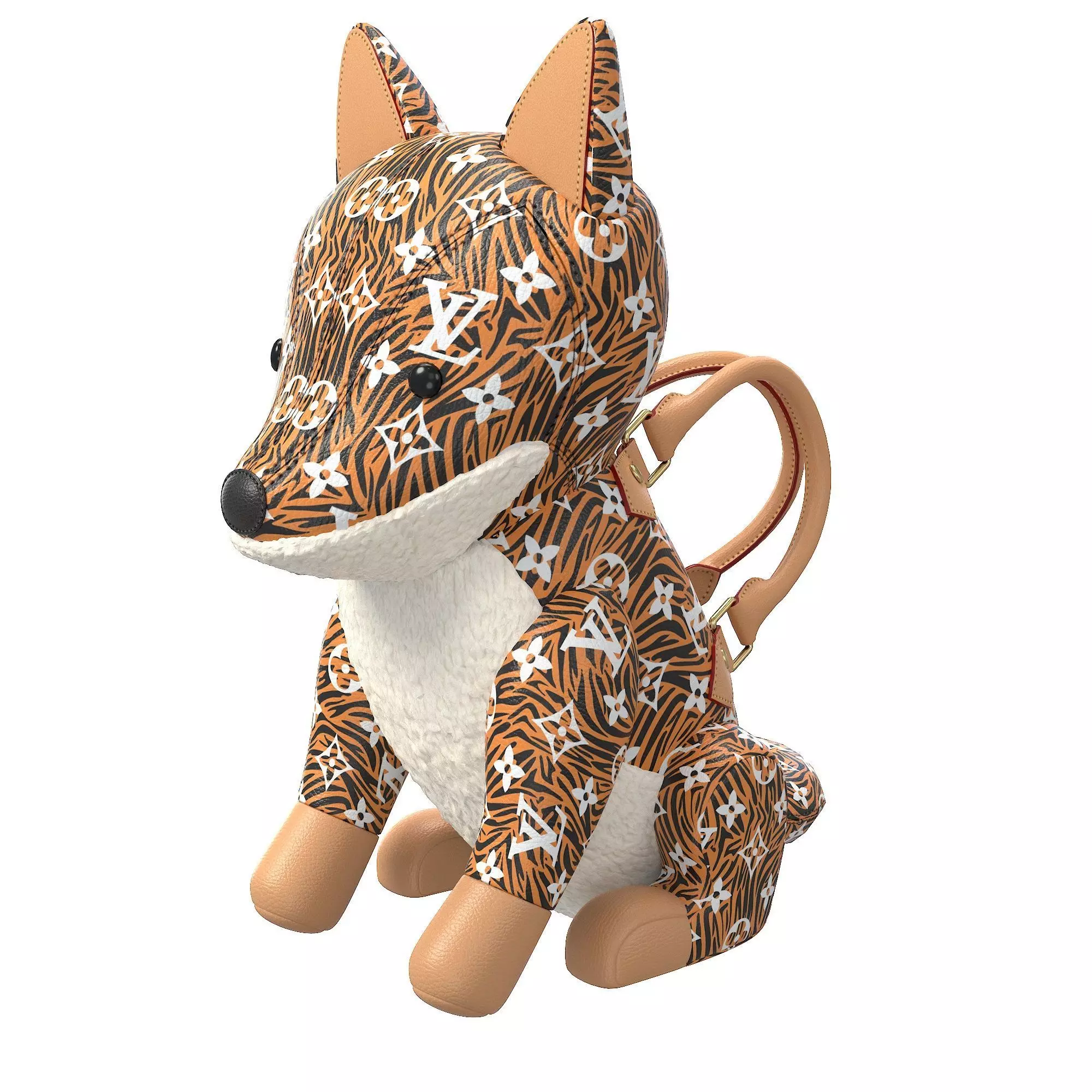 Louis Vuitton Fox Bag Low-poly 3D model_5