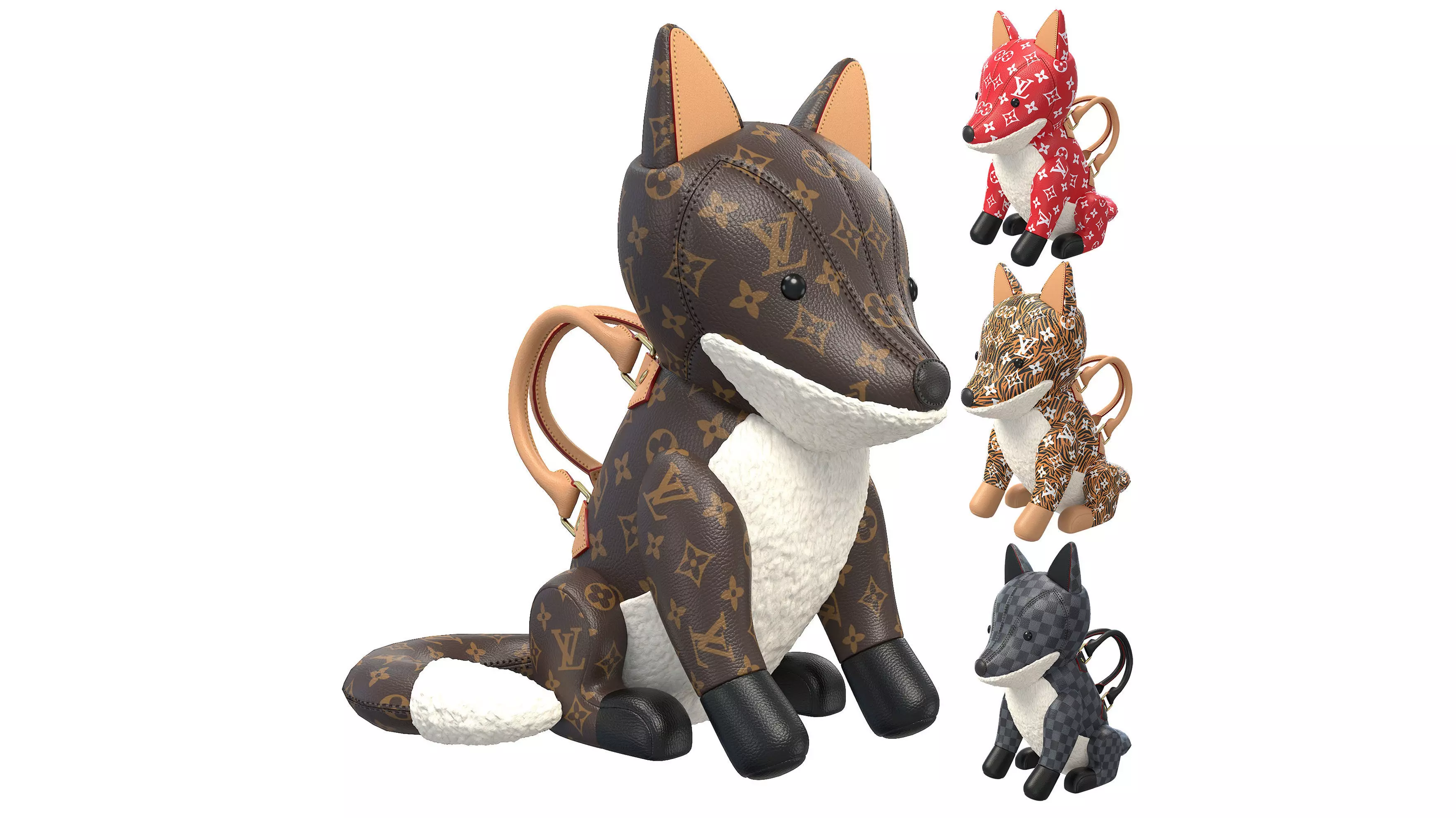 Louis Vuitton Fox Bag Low-poly 3D model_0