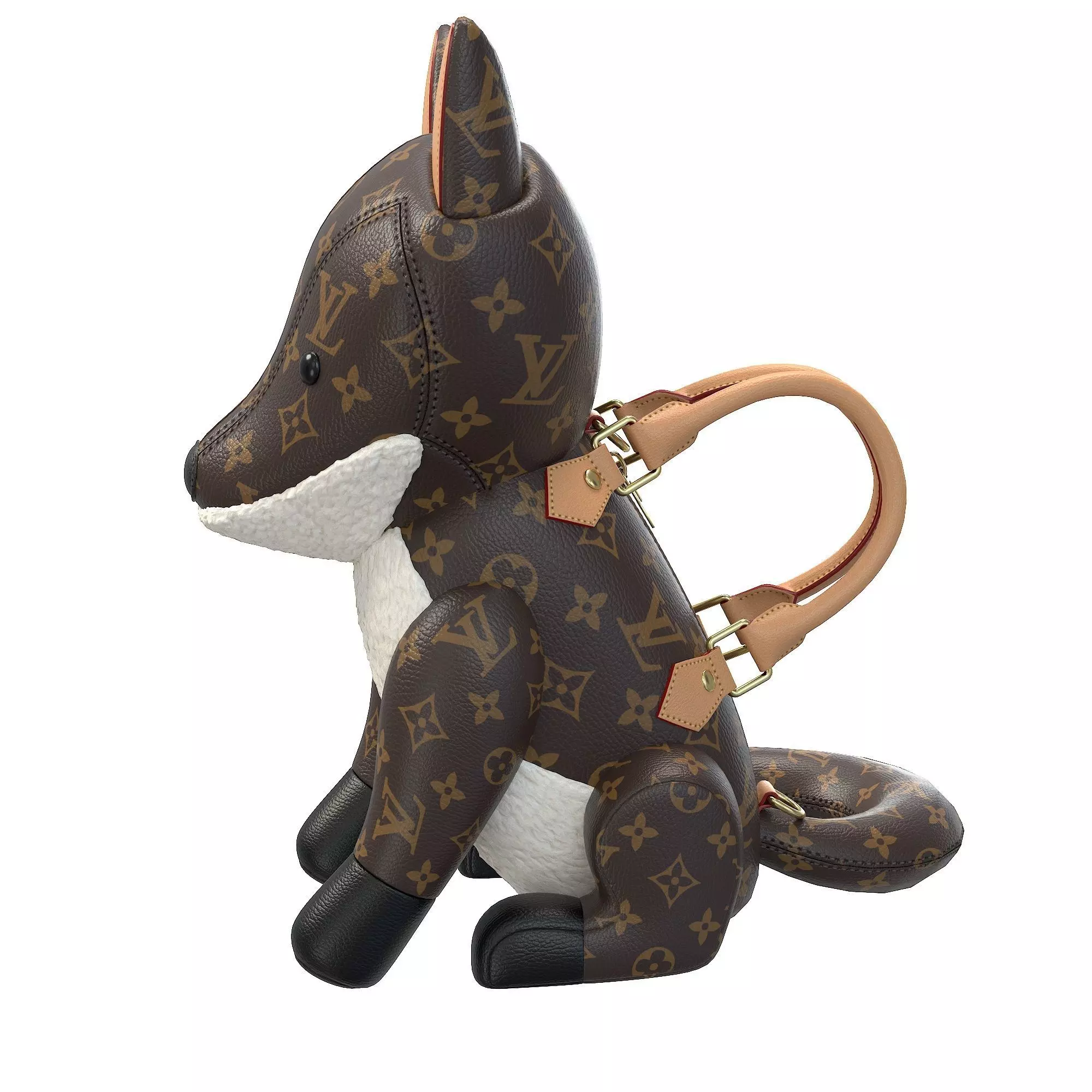 Louis Vuitton Fox Bag Low-poly 3D model_9