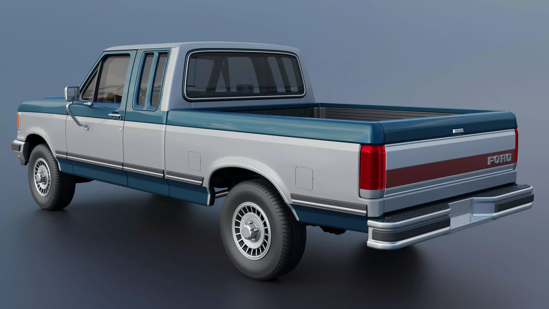 Pickup Truck F-150 SuperCab 1987 3D print model_14