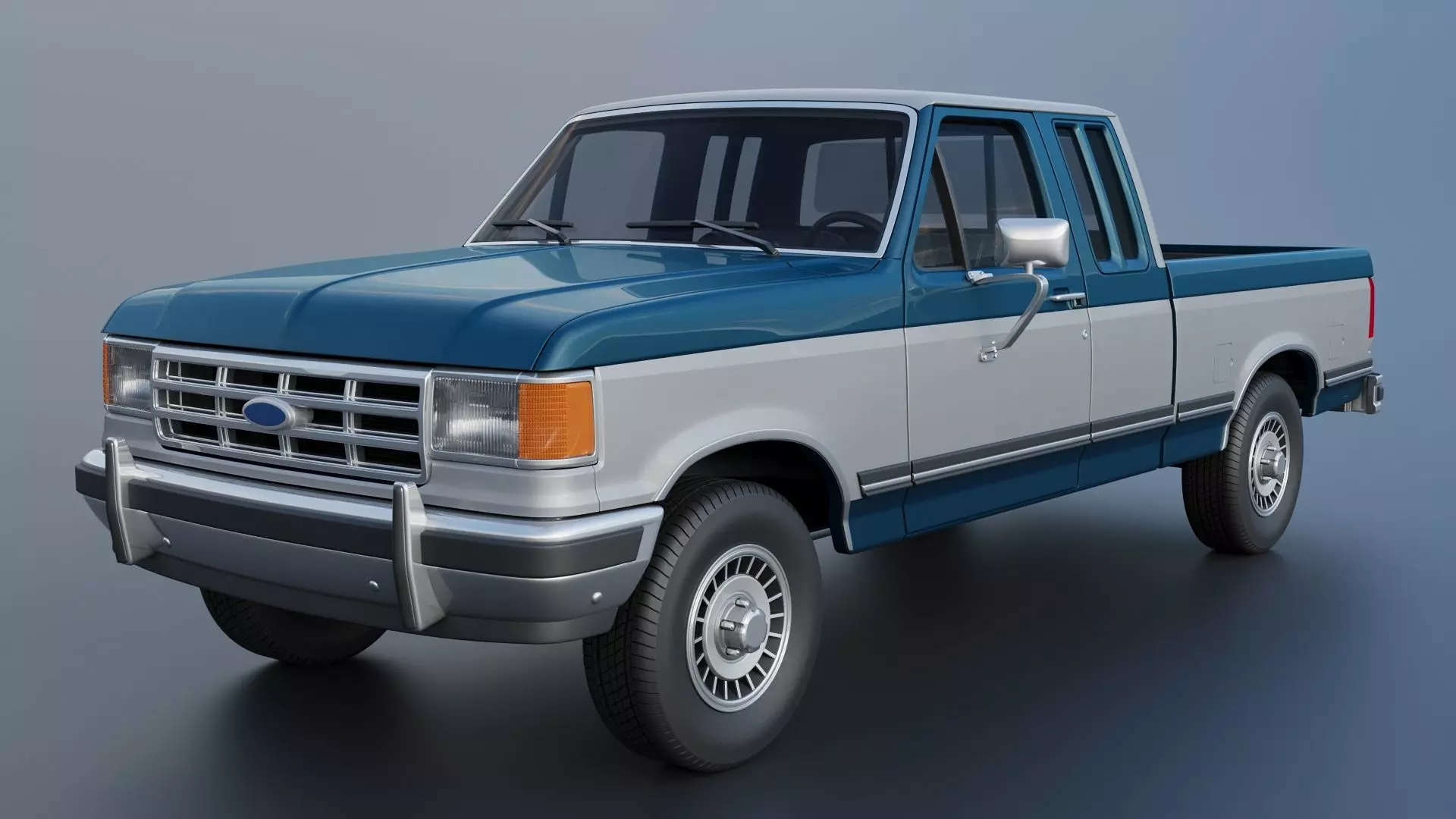 Pickup Truck F-150 SuperCab 1987 3D print model_12