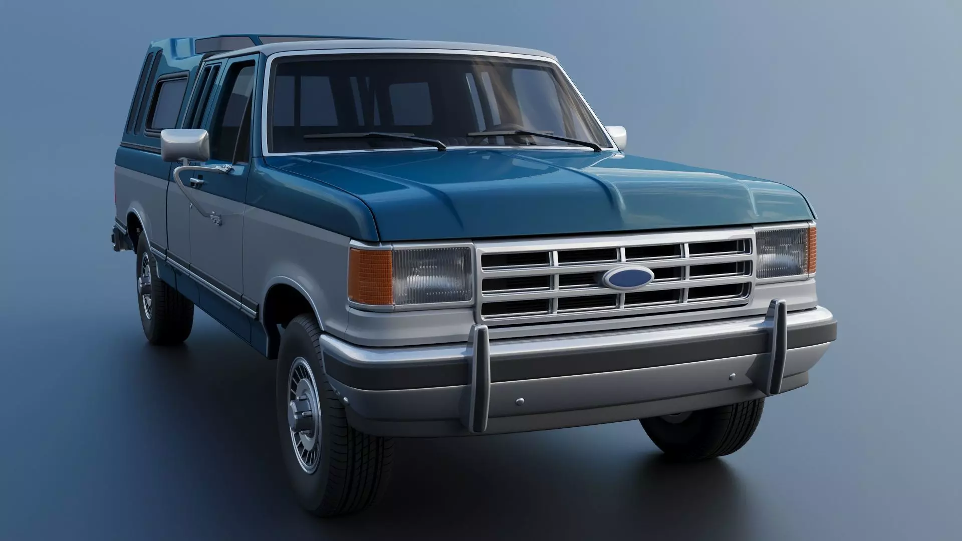 Pickup Truck F-150 SuperCab 1987 3D print model_11