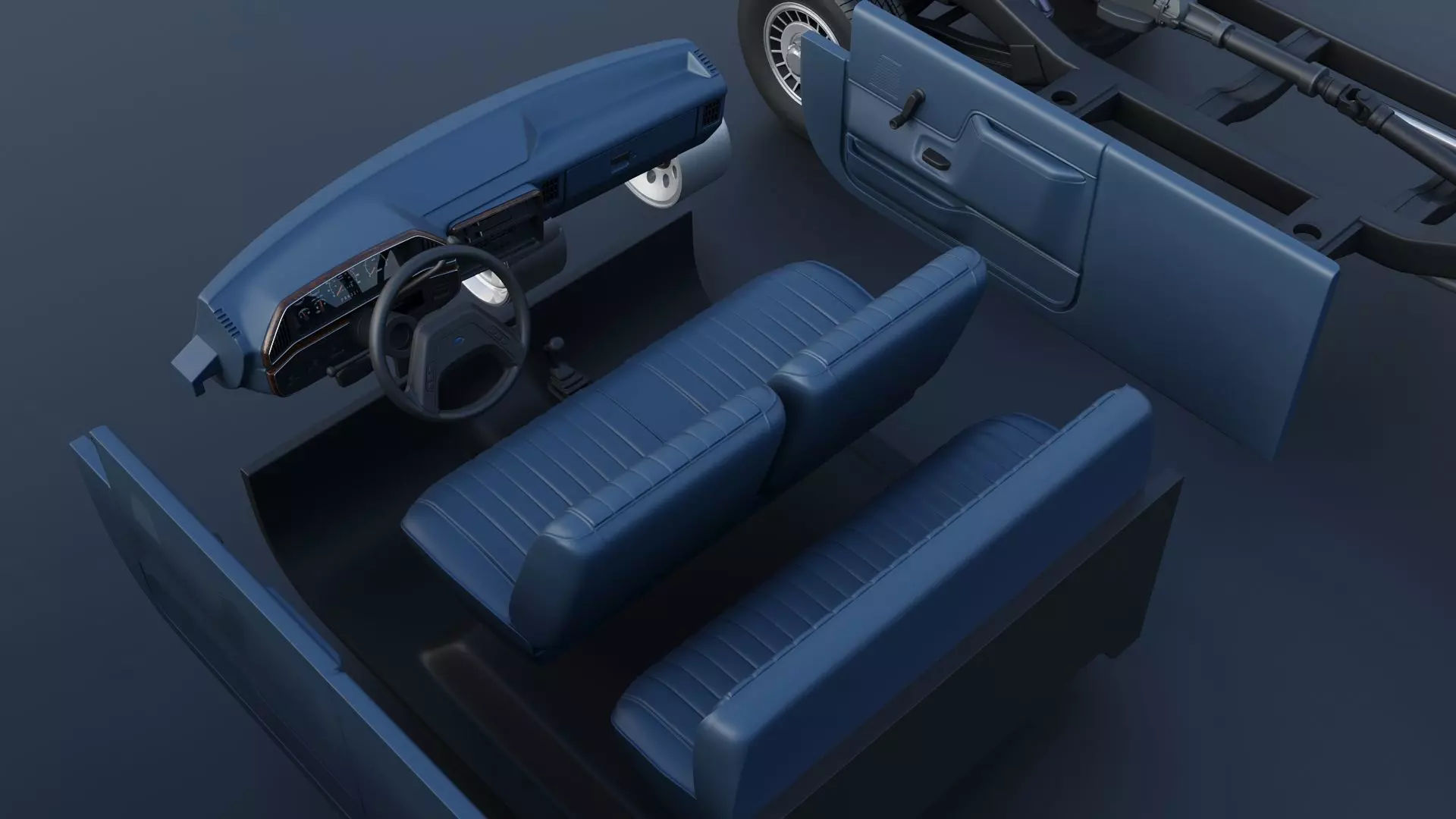 Pickup Truck F-150 SuperCab 1987 3D print model_32