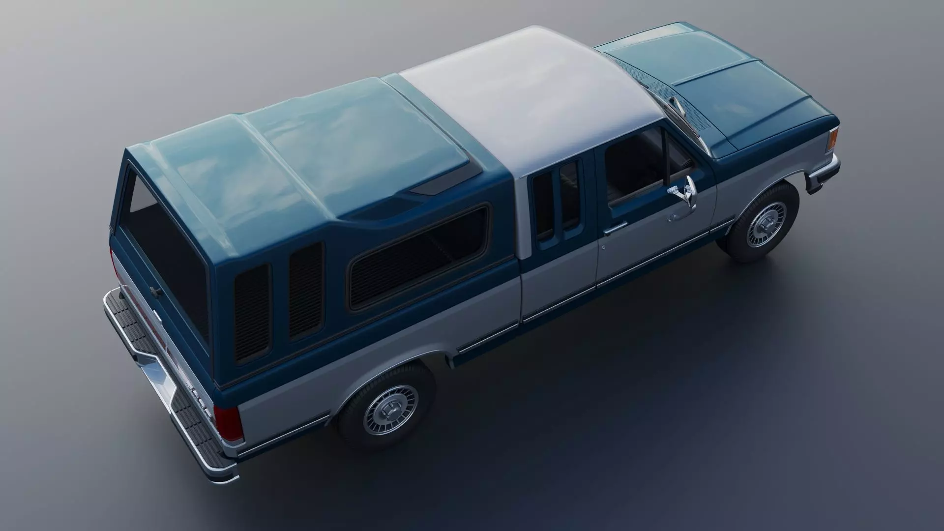 Pickup Truck F-150 SuperCab 1987 3D print model_8