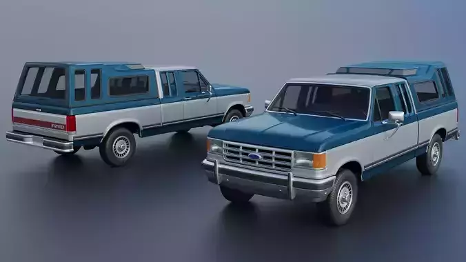 Pickup Truck F-150 SuperCab 1987 3D print model 2