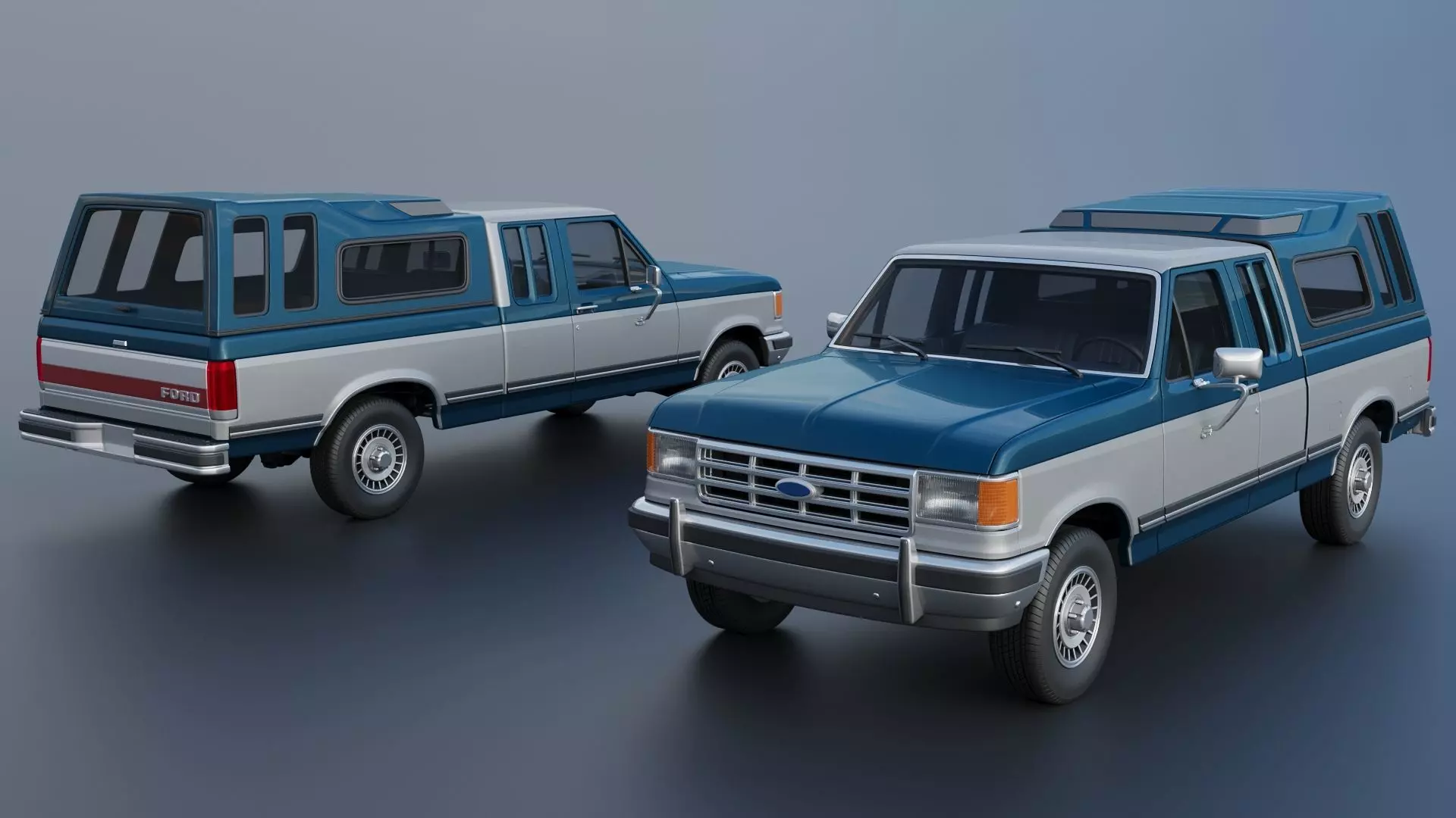 Pickup Truck F-150 SuperCab 1987 3D print model_1