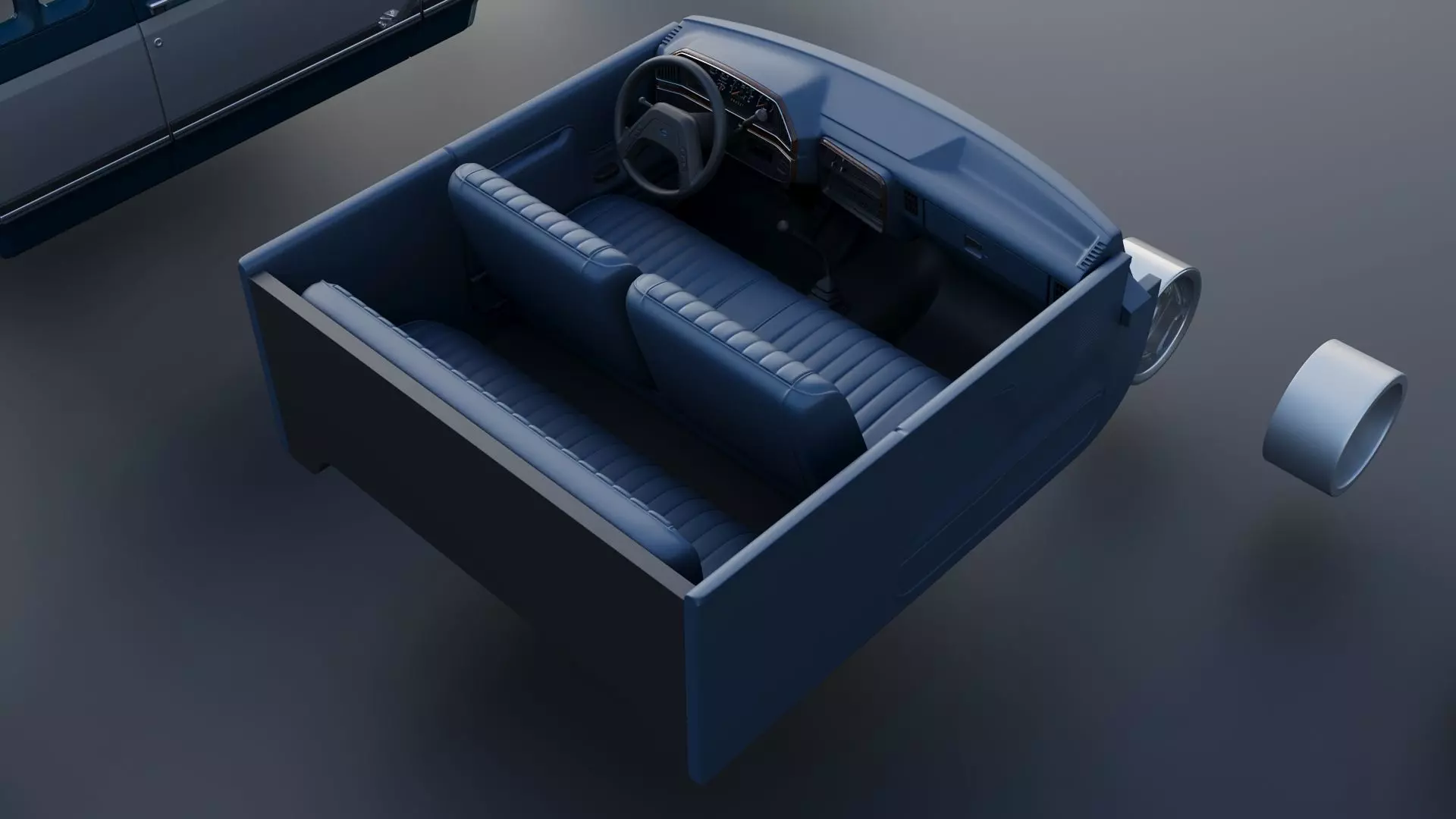 Pickup Truck F-150 SuperCab 1987 3D print model_30