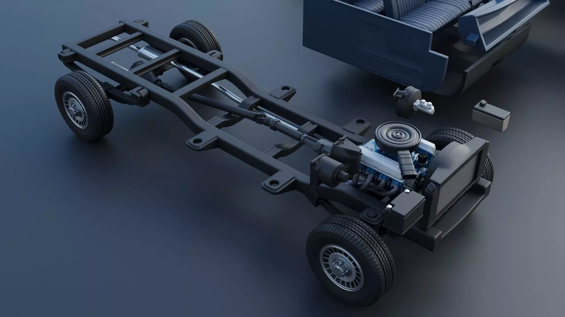 Pickup Truck F-150 SuperCab 1987 3D print model_36