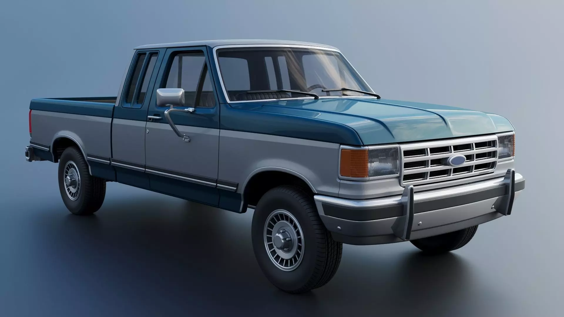 Pickup Truck F-150 SuperCab 1987 3D print model_18