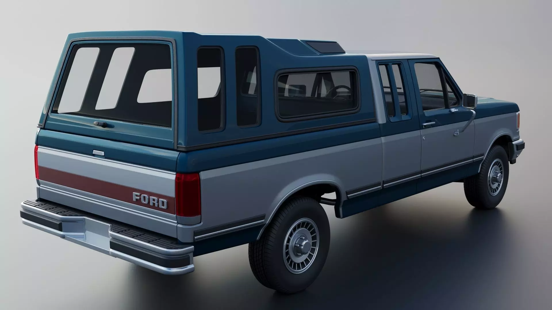 Pickup Truck F-150 SuperCab 1987 3D print model_7