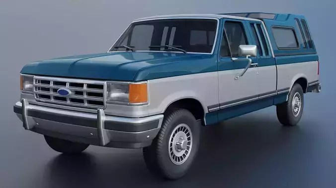 Pickup Truck F-150 SuperCab 1987 3D print model 4