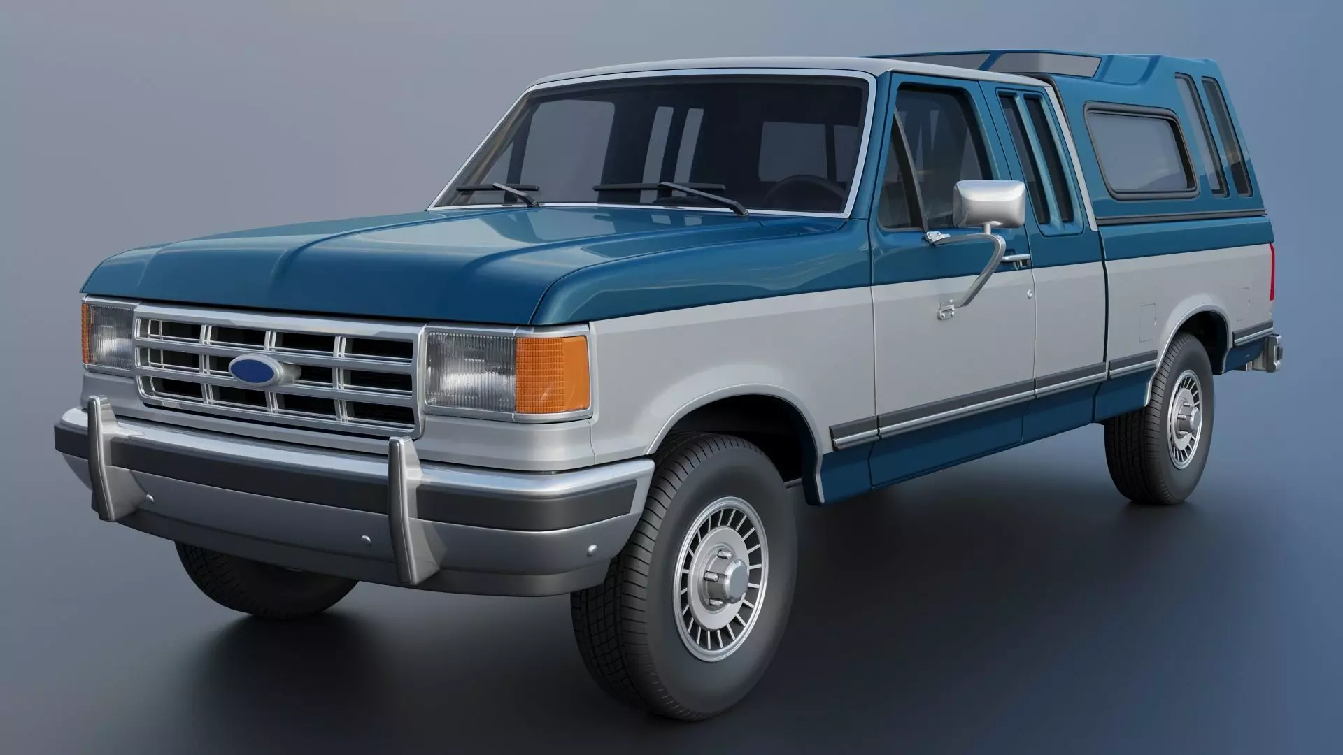 Pickup Truck F-150 SuperCab 1987 3D print model_3