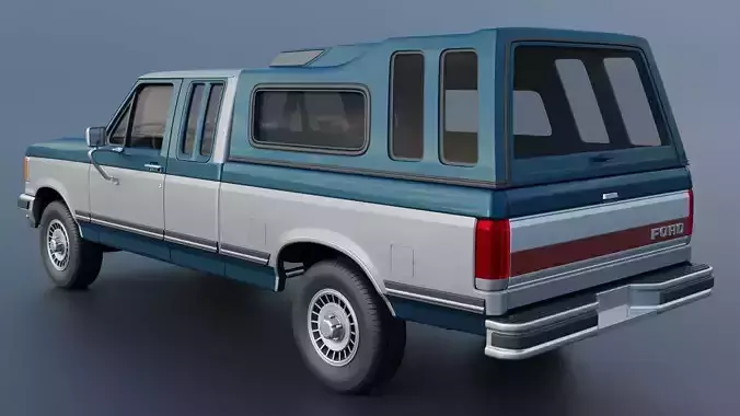 Pickup Truck F-150 SuperCab 1987 3D print model 6