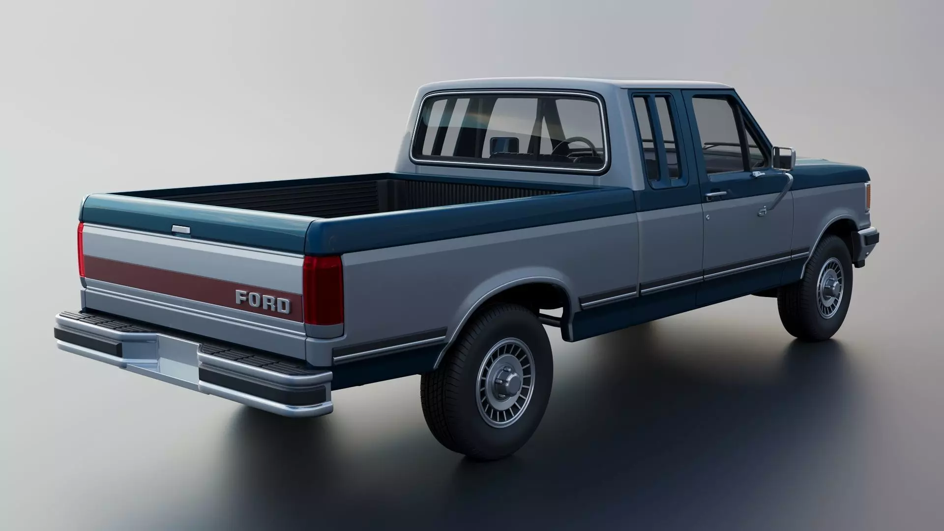 Pickup Truck F-150 SuperCab 1987 3D print model_16
