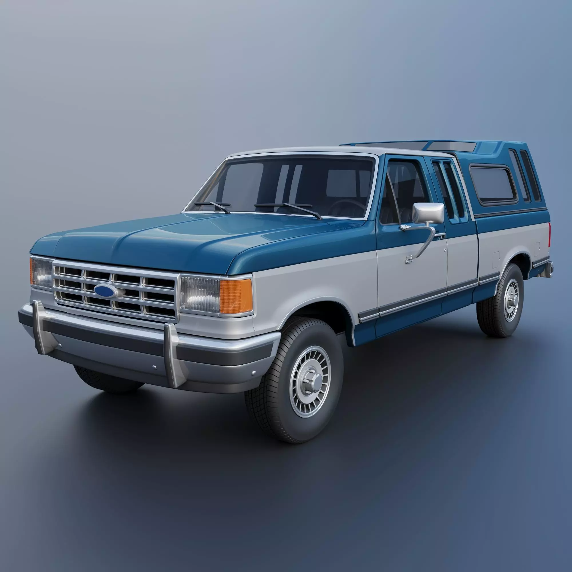 Pickup Truck F-150 SuperCab 1987 3D print model_0