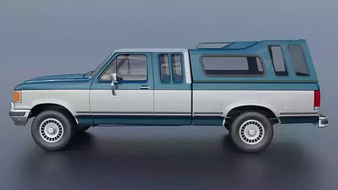 Pickup Truck F-150 SuperCab 1987 3D print model 5
