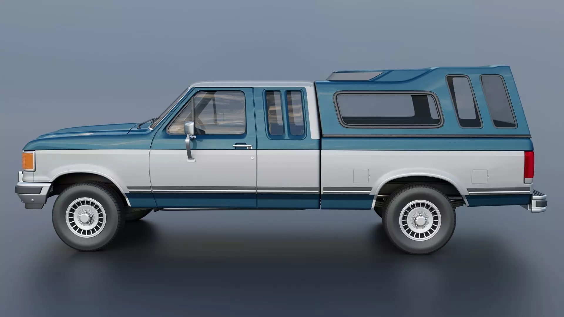 Pickup Truck F-150 SuperCab 1987 3D print model_4