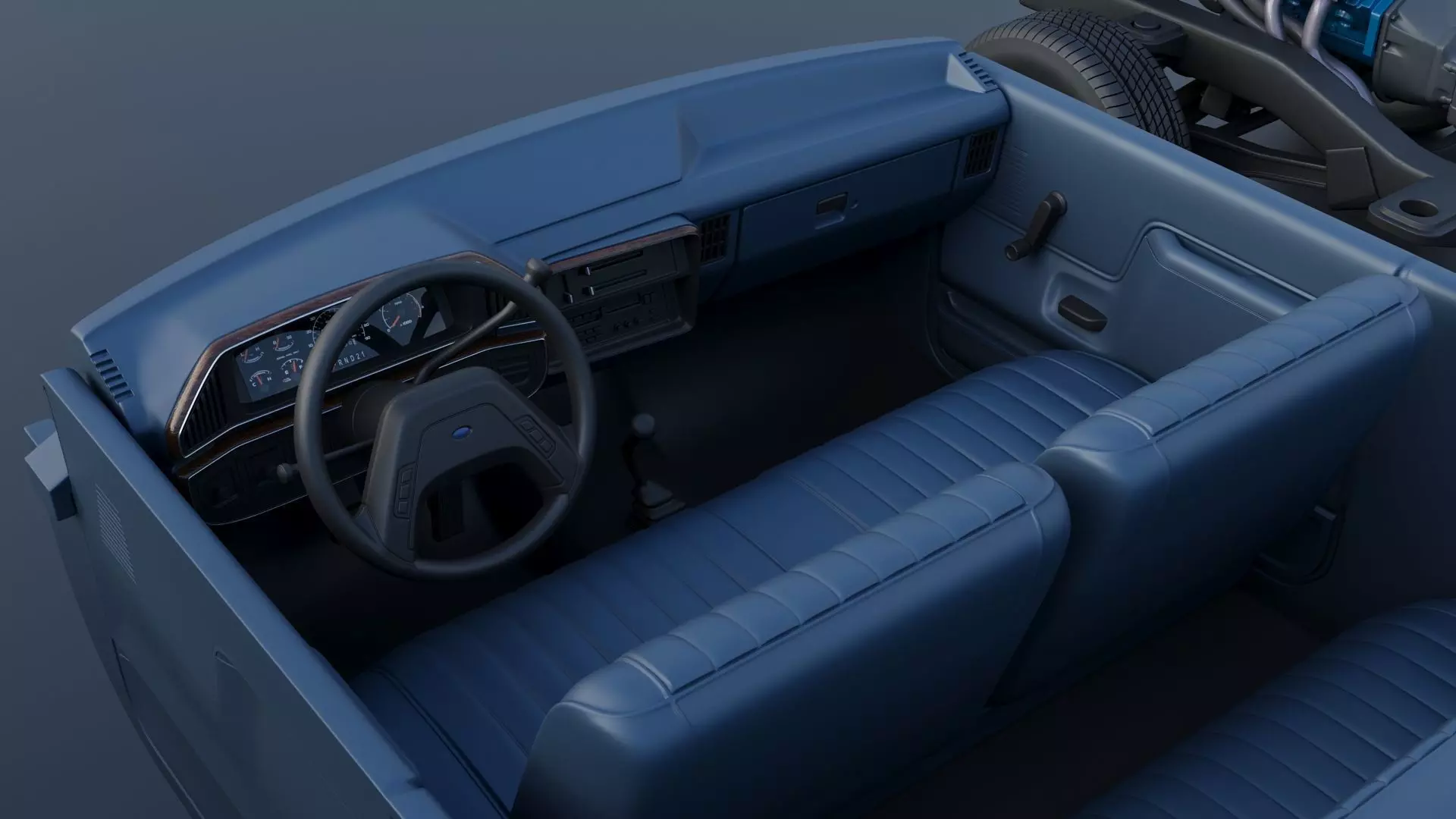 Pickup Truck F-150 SuperCab 1987 3D print model_31