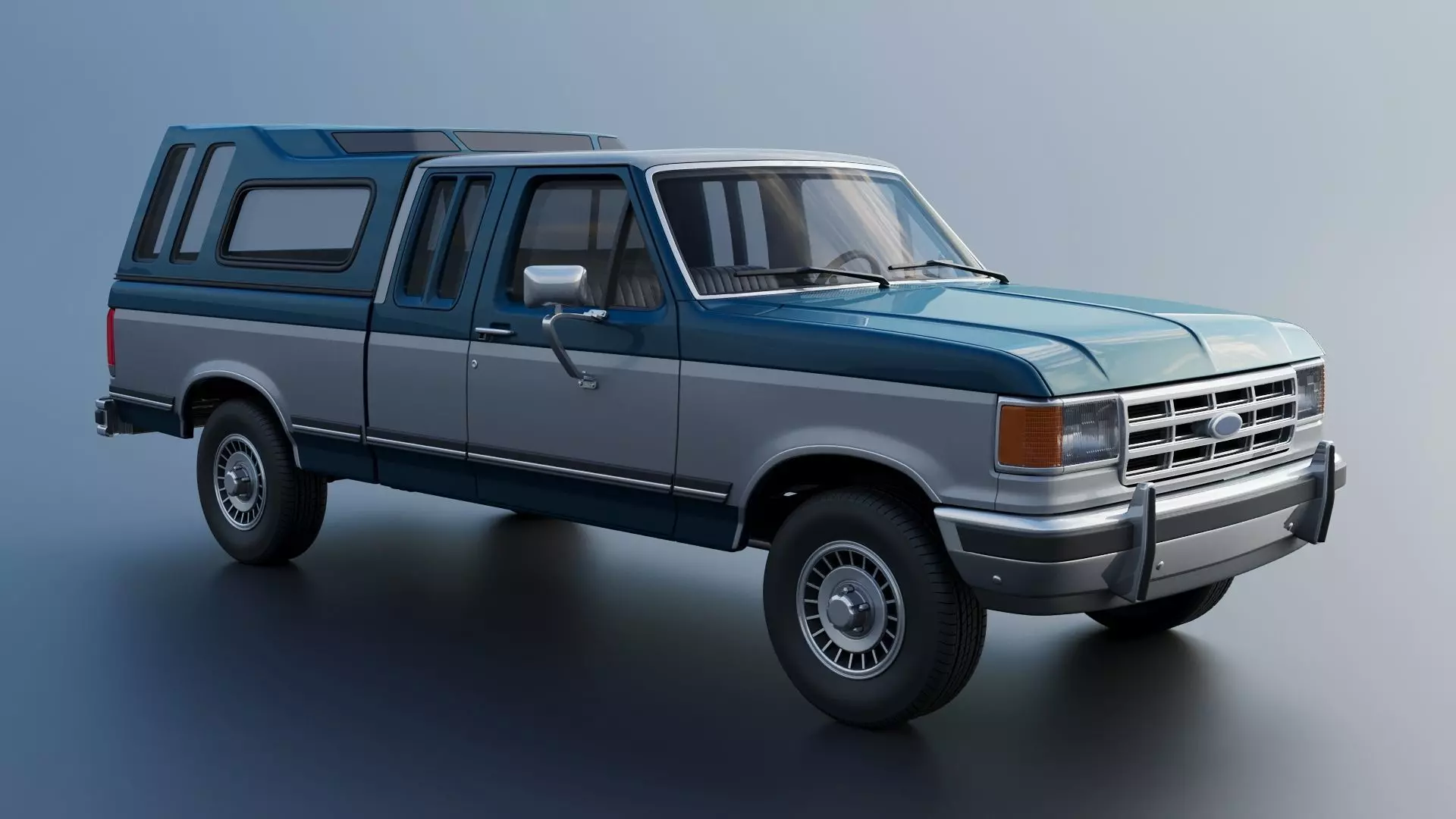 Pickup Truck F-150 SuperCab 1987 3D print model_10