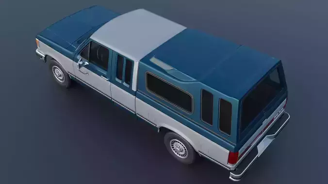 Pickup Truck F-150 SuperCab 1987 3D print model 7