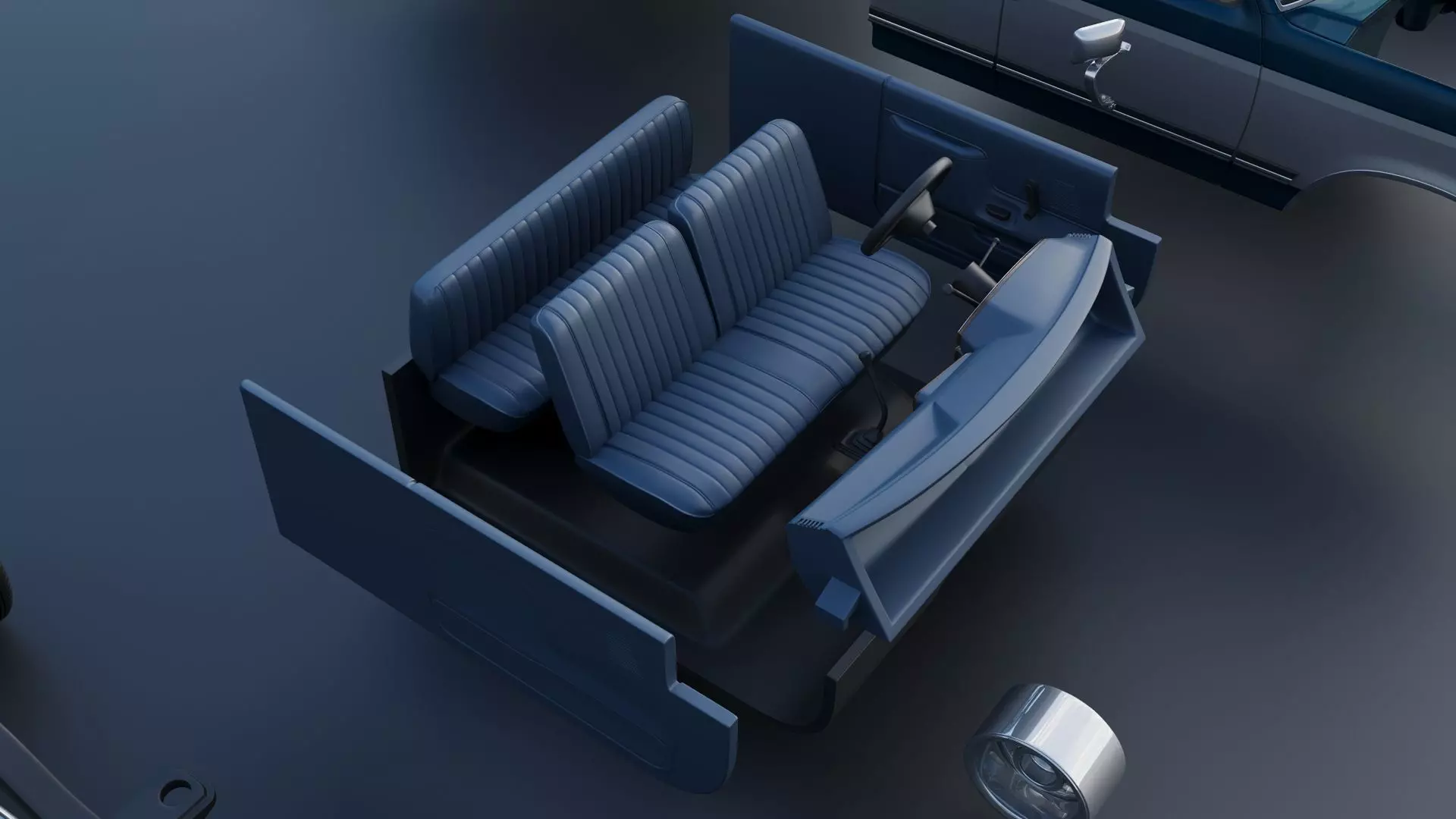 Pickup Truck F-150 SuperCab 1987 3D print model_34