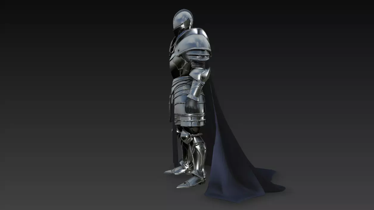 Dark Paladin - Highpoly Dark Fantasy Knight 3D Character  3D model_11