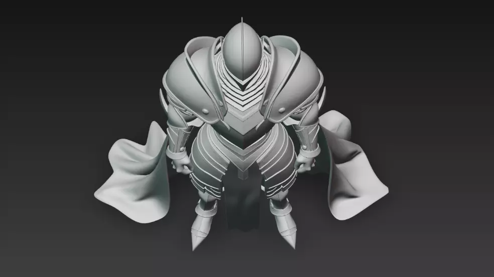 Dark Paladin - Highpoly Dark Fantasy Knight 3D Character  3D model_8