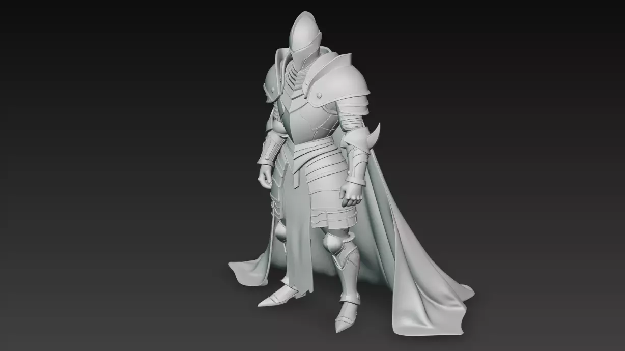 Dark Paladin - Highpoly Dark Fantasy Knight 3D Character  3D model_4