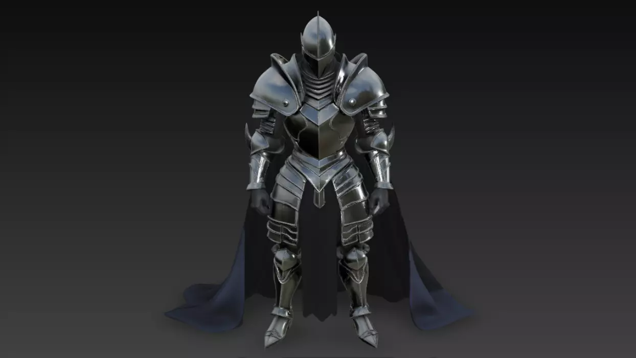 Dark Paladin - Highpoly Dark Fantasy Knight 3D Character  3D model_0