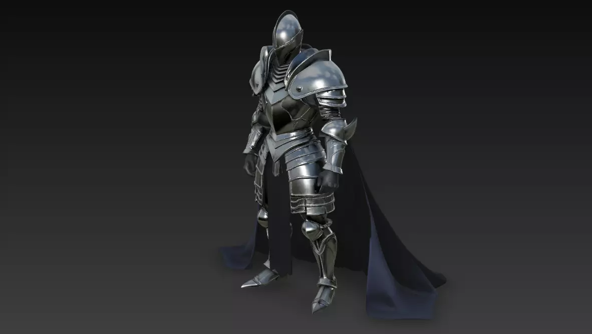 Dark Paladin - Highpoly Dark Fantasy Knight 3D Character  3D model_3