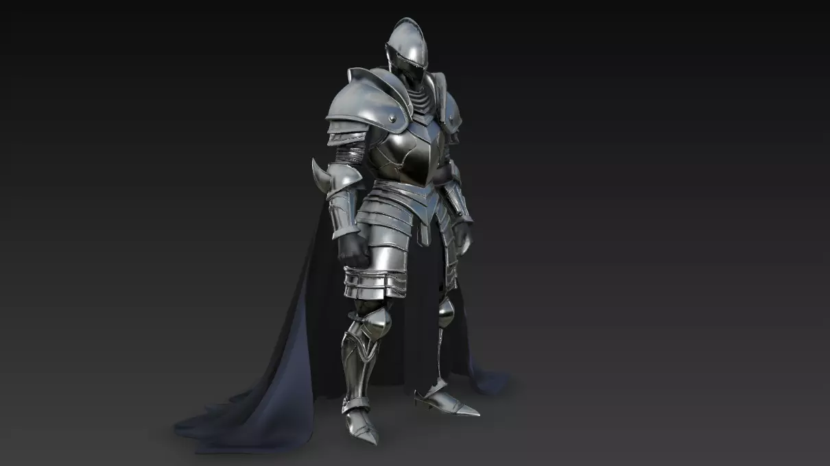 Dark Paladin - Highpoly Dark Fantasy Knight 3D Character  3D model_9
