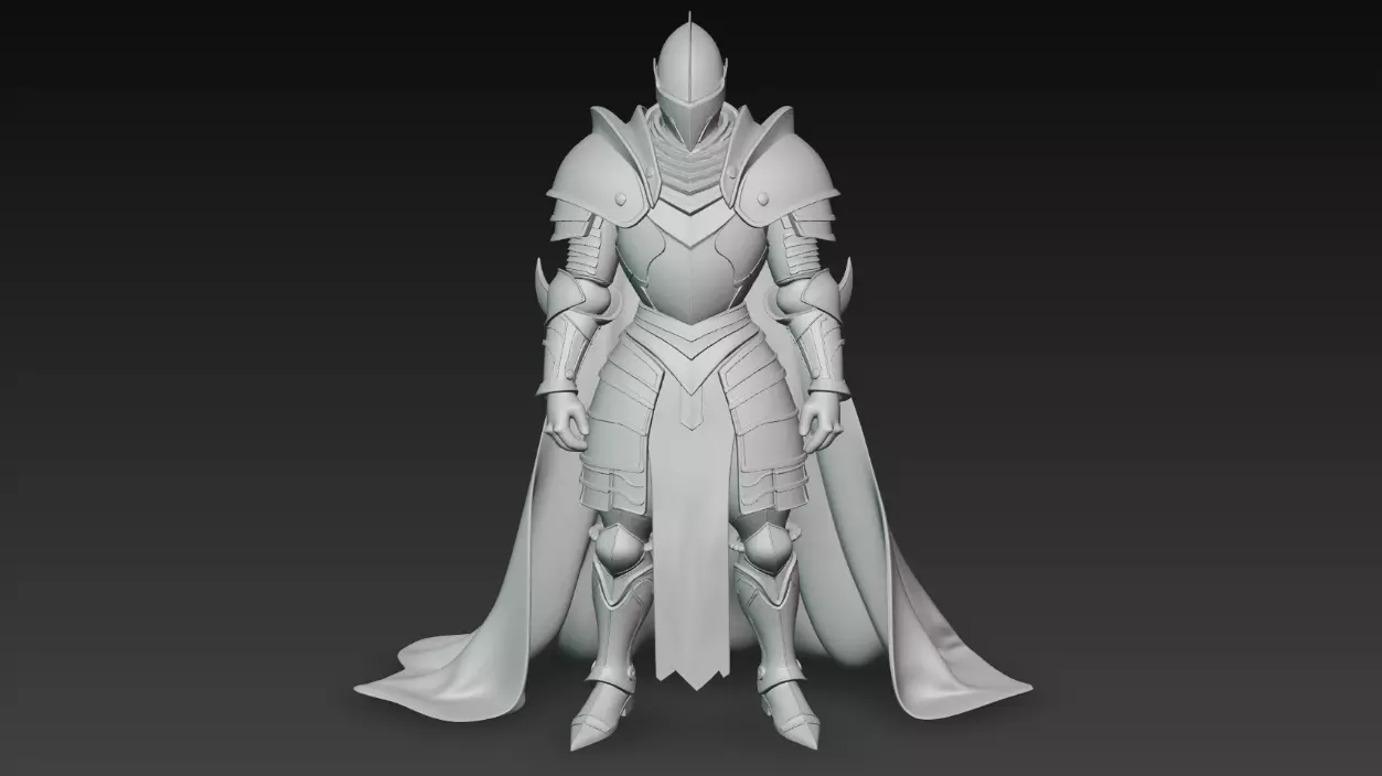 Dark Paladin - Highpoly Dark Fantasy Knight 3D Character  3D model_2