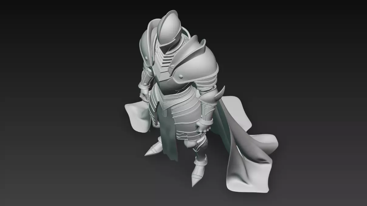 Dark Paladin - Highpoly Dark Fantasy Knight 3D Character  3D model_6