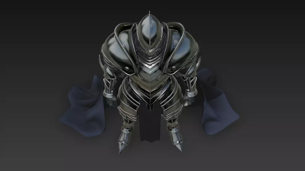 Dark Paladin - Highpoly Dark Fantasy Knight 3D Character  3D model_7