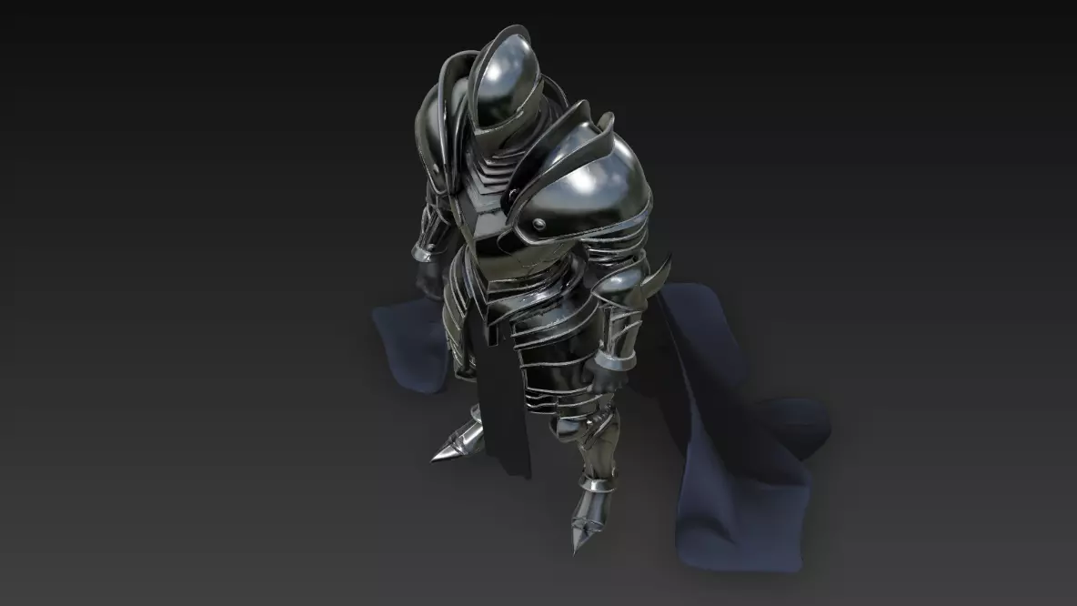 Dark Paladin - Highpoly Dark Fantasy Knight 3D Character  3D model_5