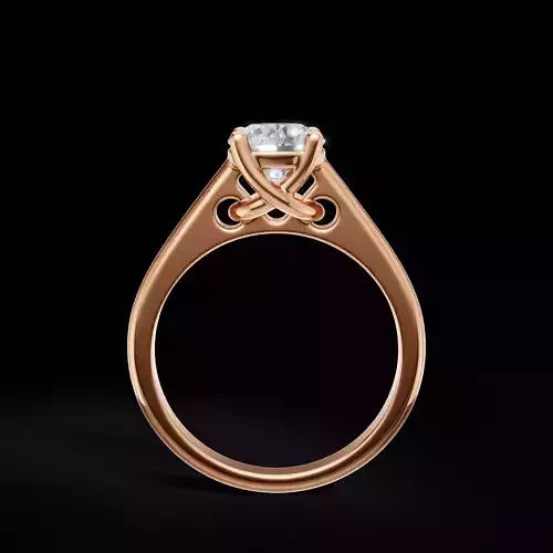 Rope Crossover Solitaire Ring 3D Jewelry Model