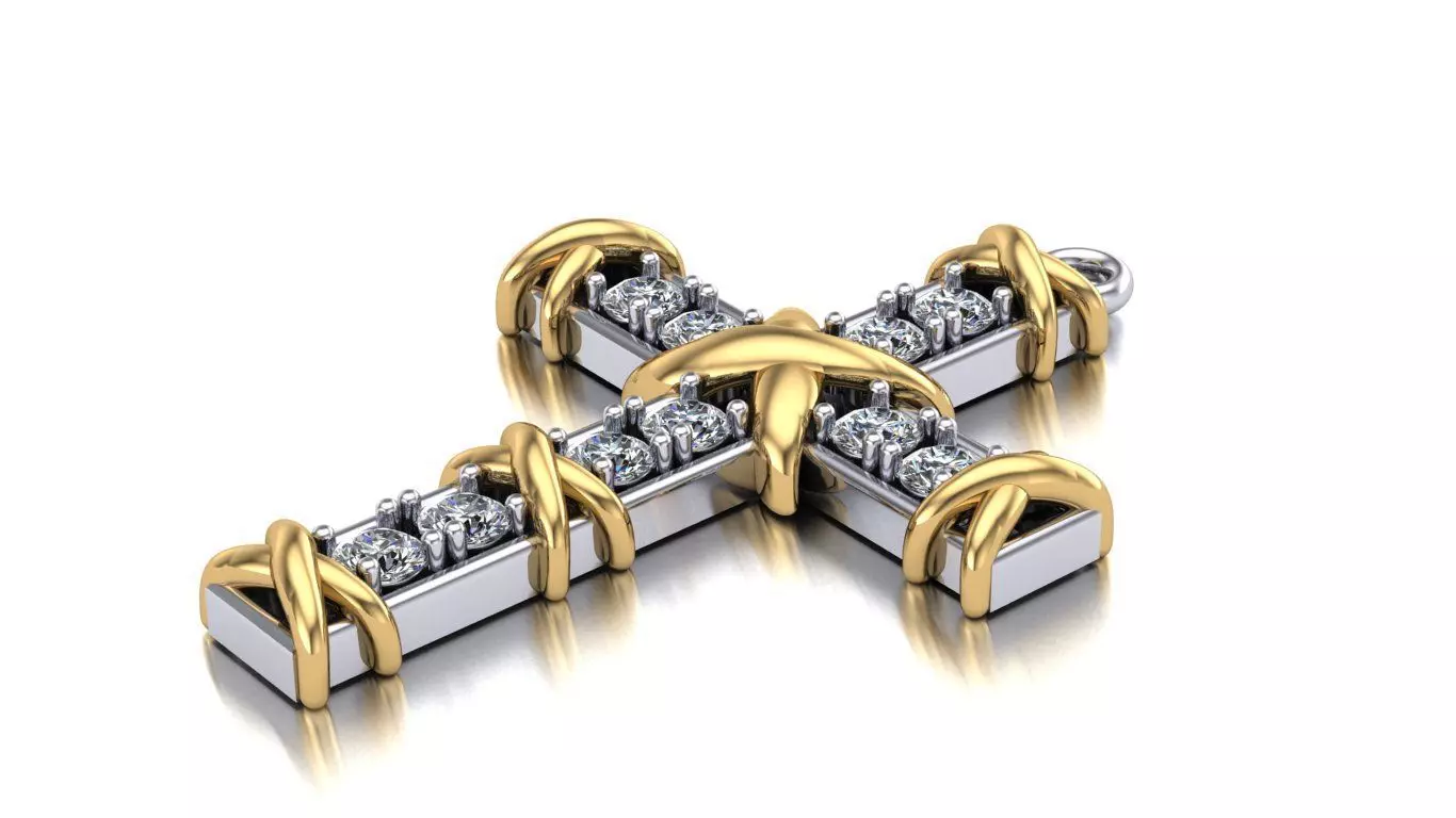 Cross pendant with knots 3D print model_2