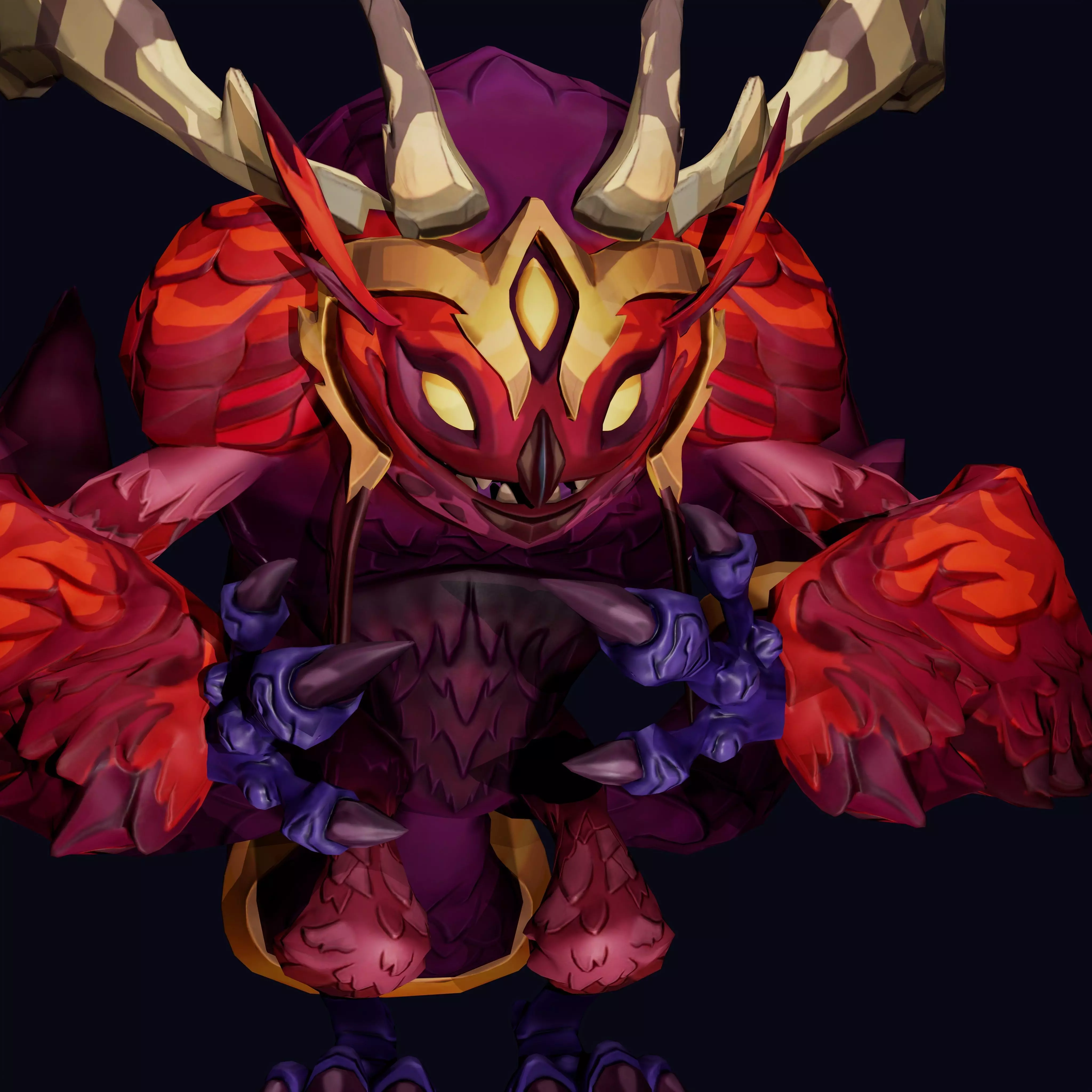 Owl Stylized Low-poly 3D model_2