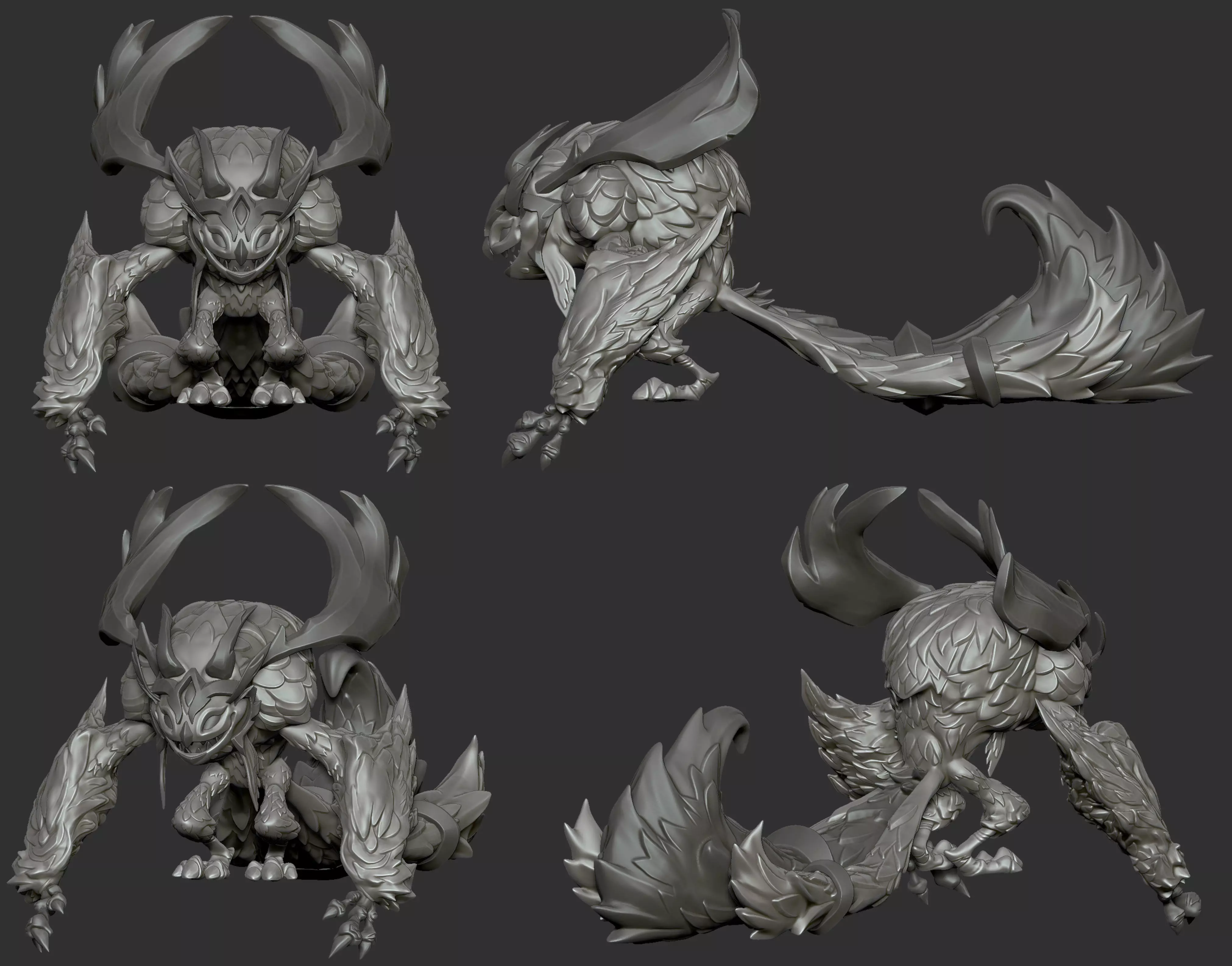 Owl Stylized Low-poly 3D model_13