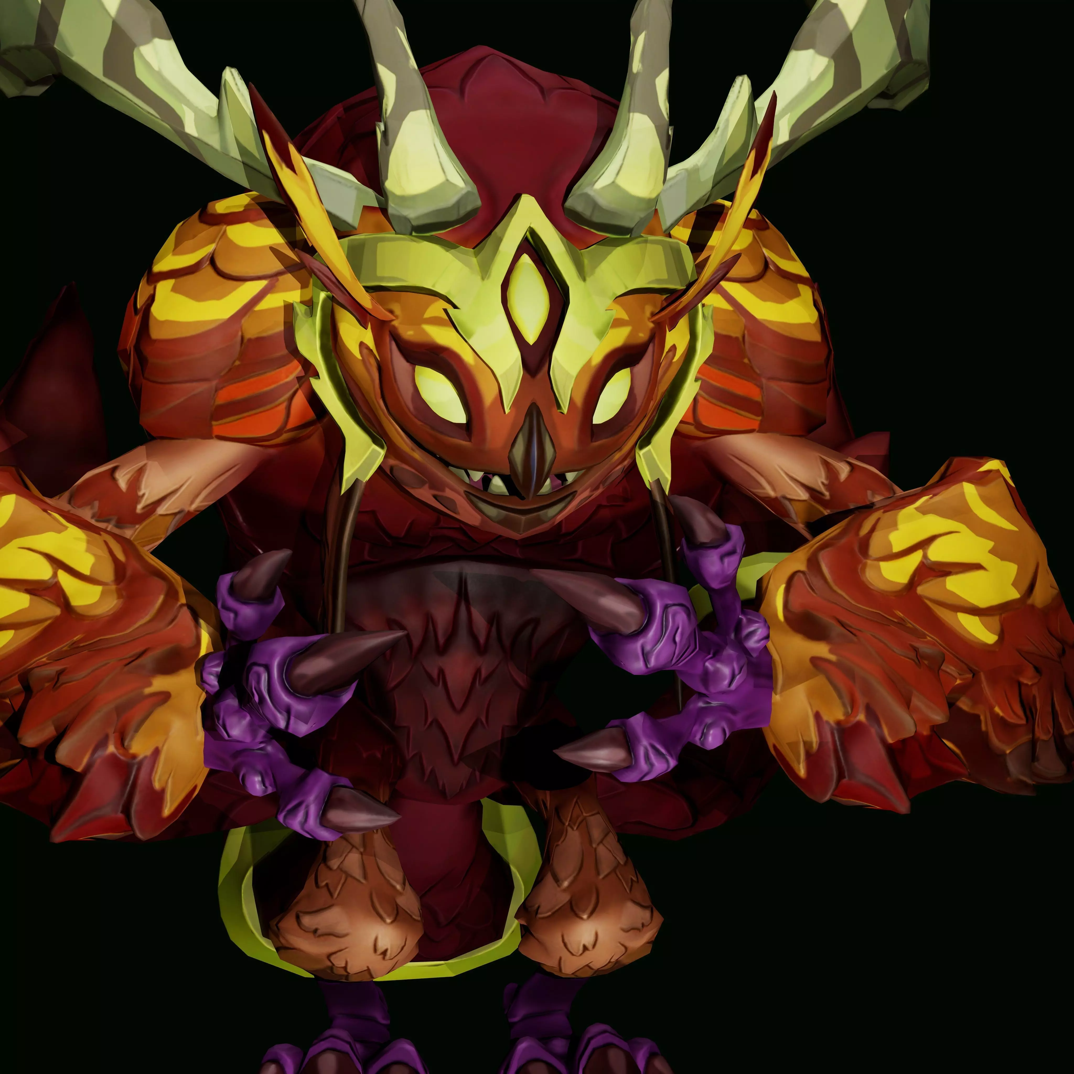 Owl Stylized Low-poly 3D model_6