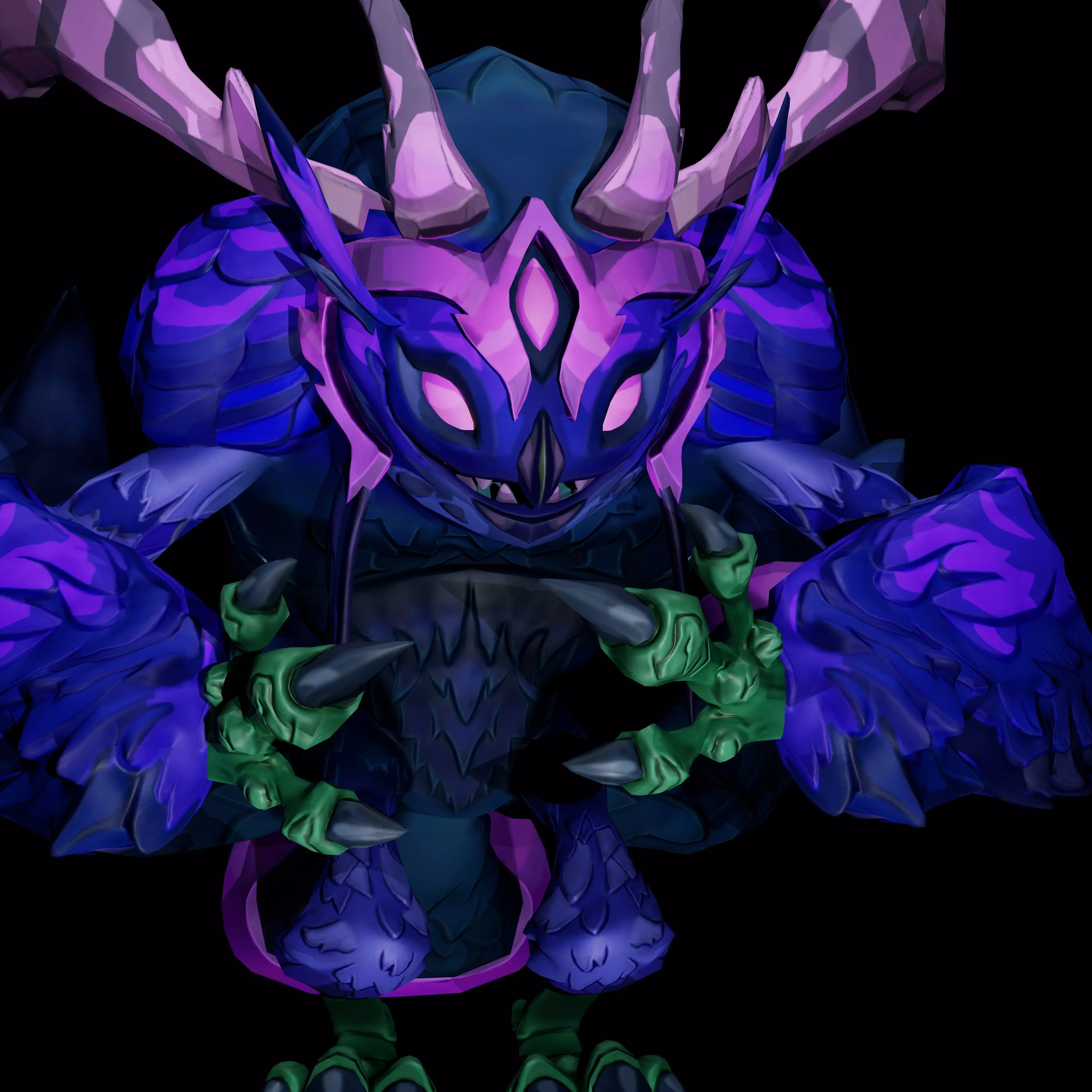 Owl Stylized Low-poly 3D model_10