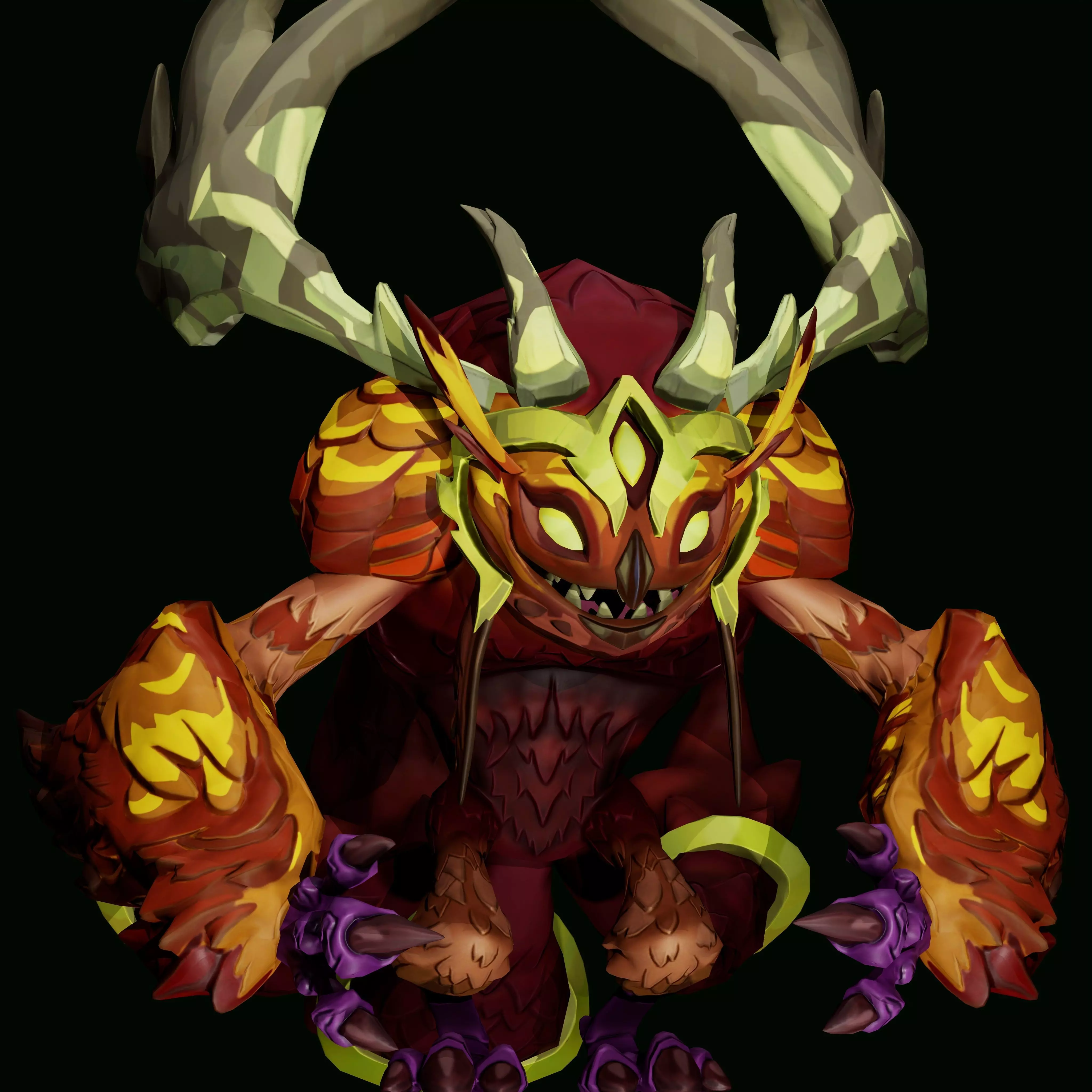 Owl Stylized Low-poly 3D model_4